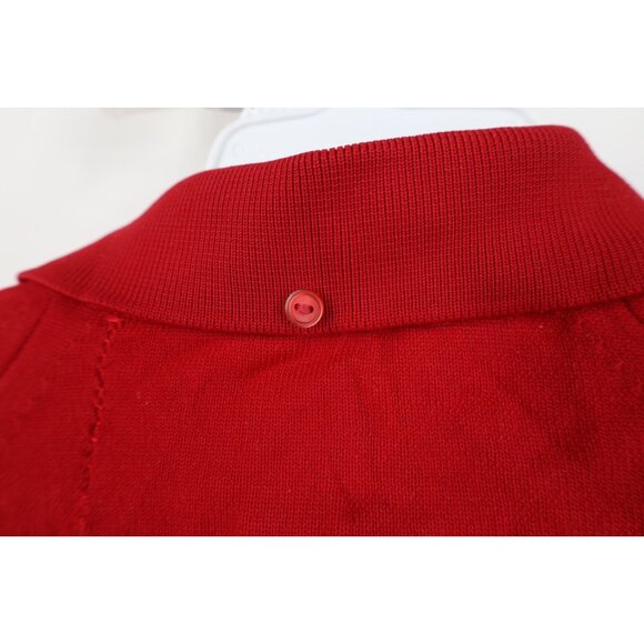 Vintage 50s 60s Streetwear Mens Large Ban Lon Knit Collared Pullover Polo Red - Picture 12 of 16